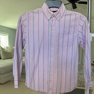 GAP Pink and Blue Striped Men's Shirt
